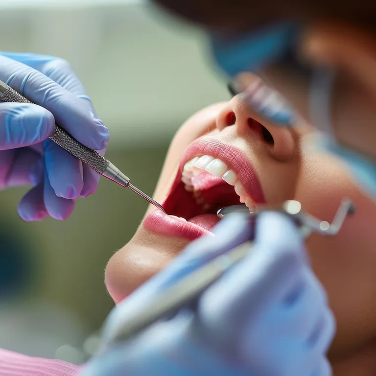 Image of a dentist working in a patients mouth