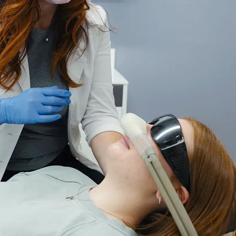 Image of a woman under nitrous oxide