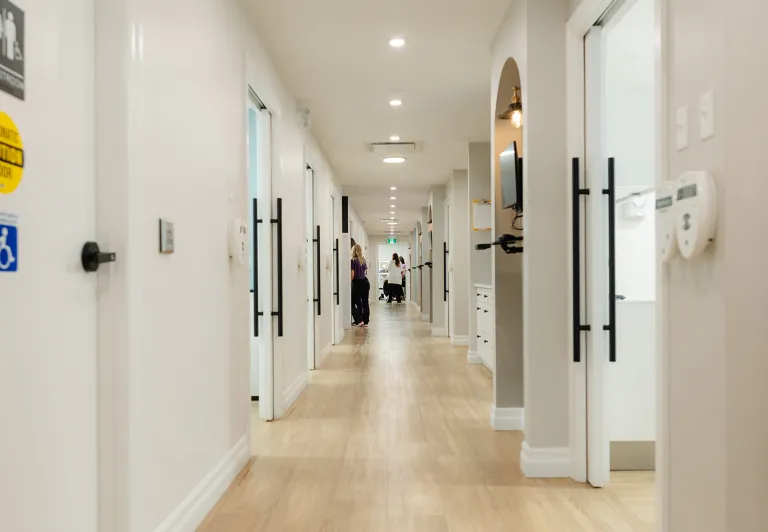 hallway of dentist rooms