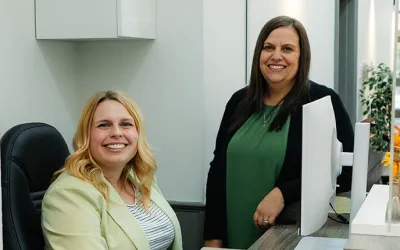 two women receptionists